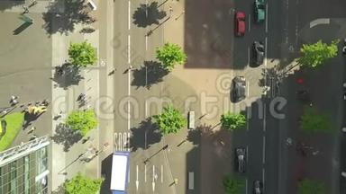 德国柏林市中心<strong>一条街</strong>道的高空俯视图